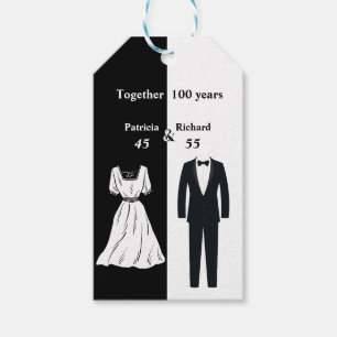 Double Celebration Joint Birthday 100 Year Gift Tags