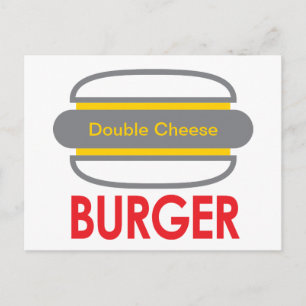 Double Cheese Burger Icon Fun Postcard