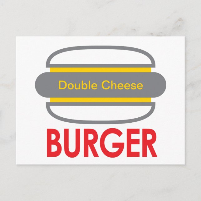Double Cheese Burger Icon Fun Postcard (Front)
