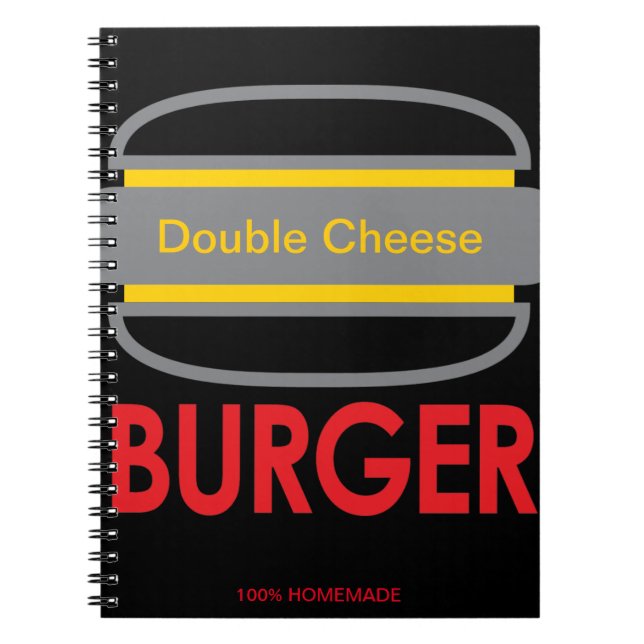 Double Cheese Burger Icon Notebook (Front)