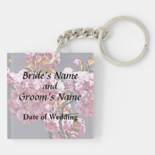 Double Cherry Blossom Branches Wedding Products Keychain