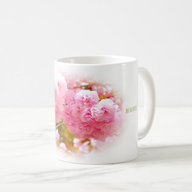 Double Cherry Blossom: Sato-zakura Coffee Mug (Front Right)