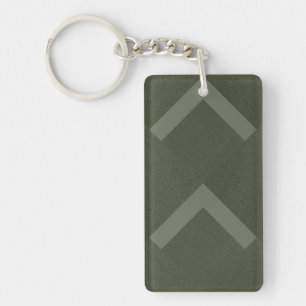 Double Chevron Moss Green Keychain – Customizable