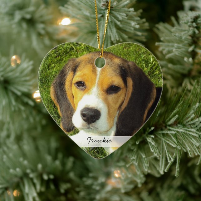 Double Chien Photo Arbre de Noël Ornement (Arbre)
