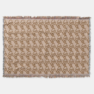 Double Chocolate Brown Hearts Pattern Throw Blanket