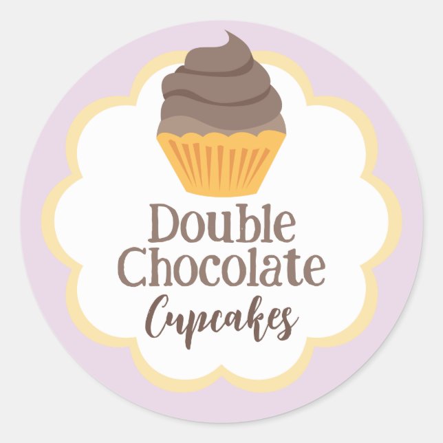 Double Chocolate Cupcake Scallop Label (Front)