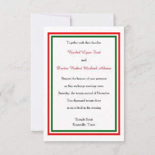 Double Christmas Trim - 3x5 Wedding Invitation