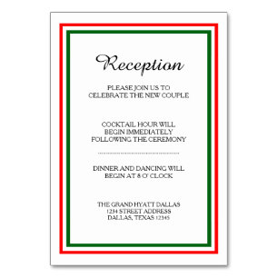 Double Christmas Trim -Reception Insert Card