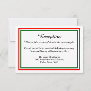 Double Christmas Trim-Reception Invition Invitation