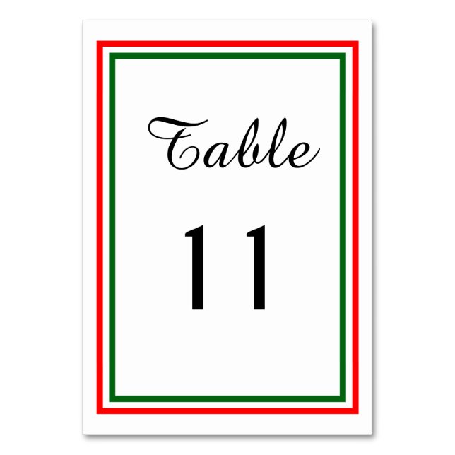 Double Christmas Trim - Table Card (Front)