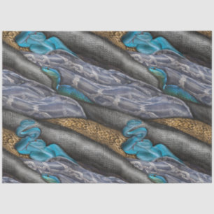 Double colour blue, black and yellow-brown Reptile Tissue Paper