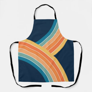 Double colourful retro style rainbow apron