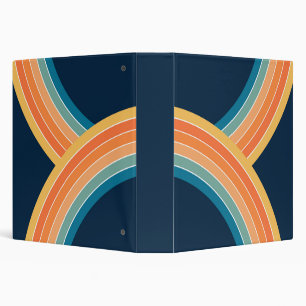 Double colourful retro style rainbow binder