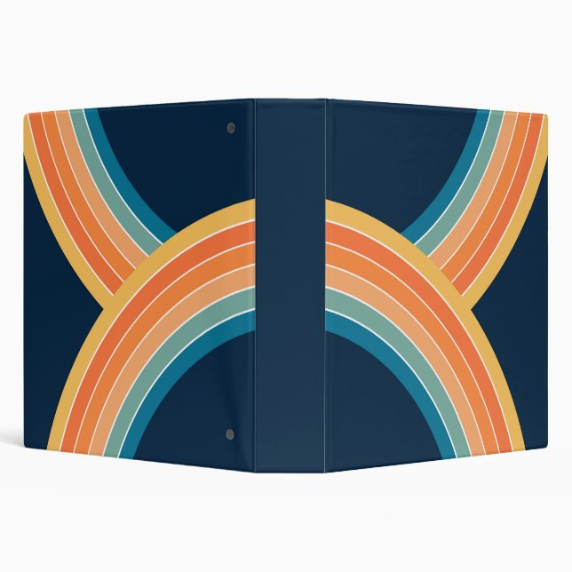 Double colourful retro style rainbow binder (Background)