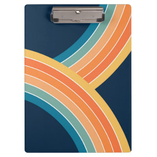 Double colourful retro style rainbow clipboard