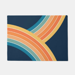 Double colourful retro style rainbow doormat