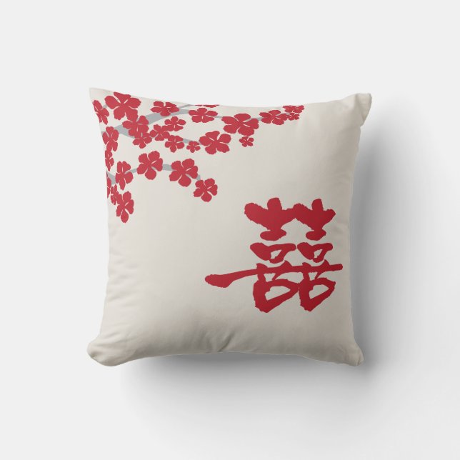 Double coussin de fleurs de cerisier de bonheur (Recto)