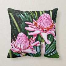 Double coussin tropical de fleur de gingembre
