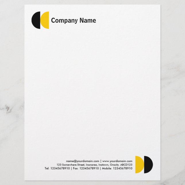 Double Crescents - Black and Amber Letterhead (Front)