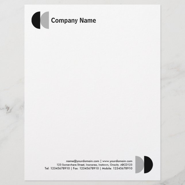 Double Crescents - Black and Grey Letterhead (Front)