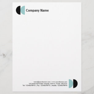 Double Crescents - Black and Lt Blue Green Letterhead