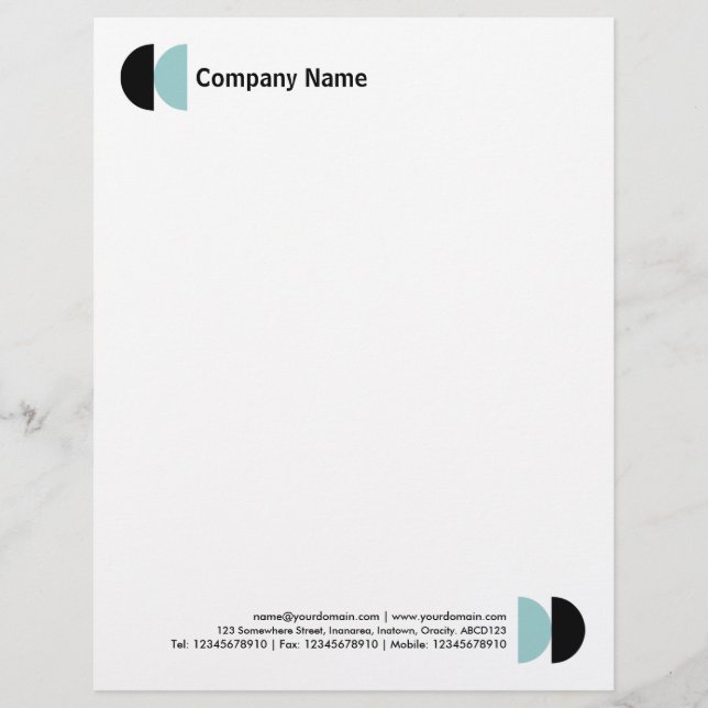Double Crescents - Black and Lt Blue Green Letterhead (Front)