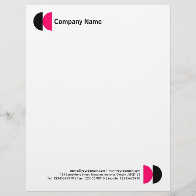Double Crescents - Black and Neon Red Letterhead (Front)