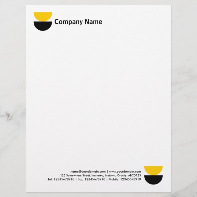 Double Crescents v2 - Black and Amber Letterhead (Front)