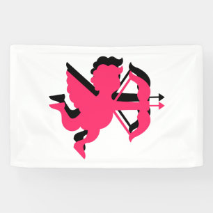 Double Cupid Valentine's Day 2.5x4 Vinyl Banner