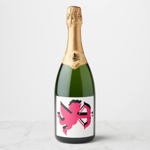 Double Cupid Valentine's Day Sparkling Wine Label