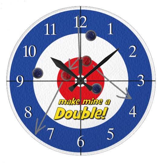 "Double" Curling Bar Clock (Blue) Zazzle.ca