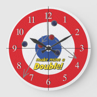"Double" Curling Bar Clock - (Red)