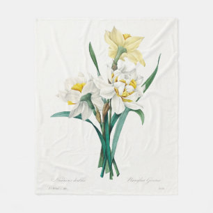 Double Daffodil,  Pierre-Joseph Redouté, 1827 Fleece Blanket