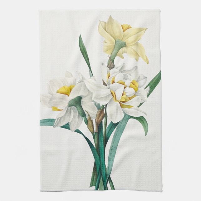 Double Daffodil,  Pierre-Joseph Redouté, 1827 Kitchen Towel (Vertical)