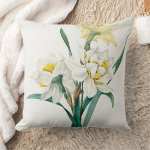 Double Daffodil,  Pierre-Joseph Redouté, 1827 Throw Pillow