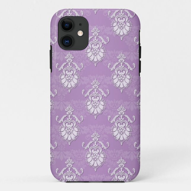 Double Damask Lavender Purple Case-Mate iPhone Case (Back)