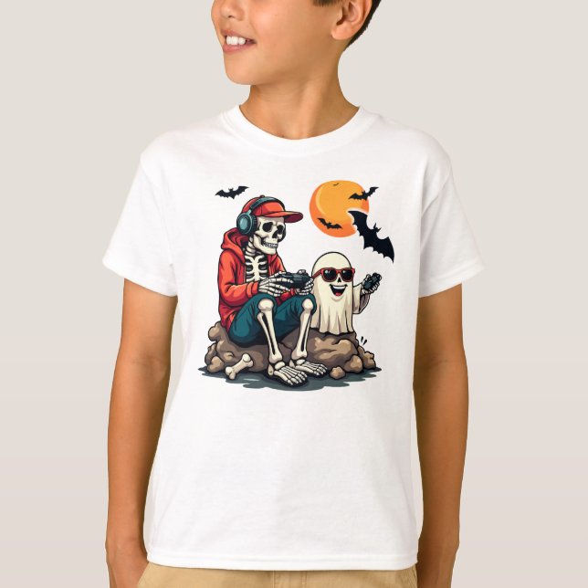 Double Deadly, Haunted Gamers T-Shirt (Front)