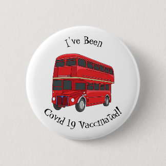 Double-decker bus cartoon illustration 2 inch round button