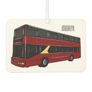 Double-decker bus cartoon illustration air freshener