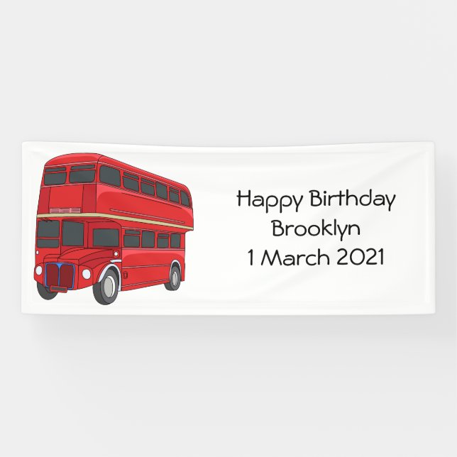 Double-decker bus cartoon illustration banner (Horizontal)