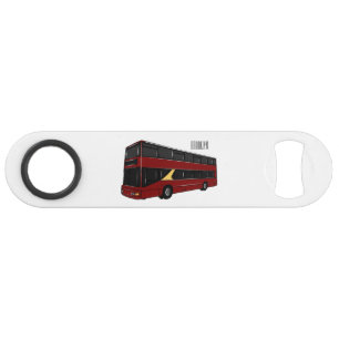 Double-decker bus cartoon illustration bar key