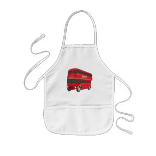Double-decker bus cartoon illustration kids apron