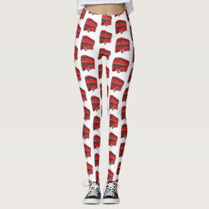 Double-decker bus cartoon illustration  leggings