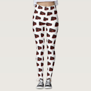 Double-decker bus cartoon illustration leggings
