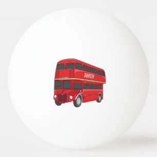 Double-decker bus cartoon illustration  ping pong ball
