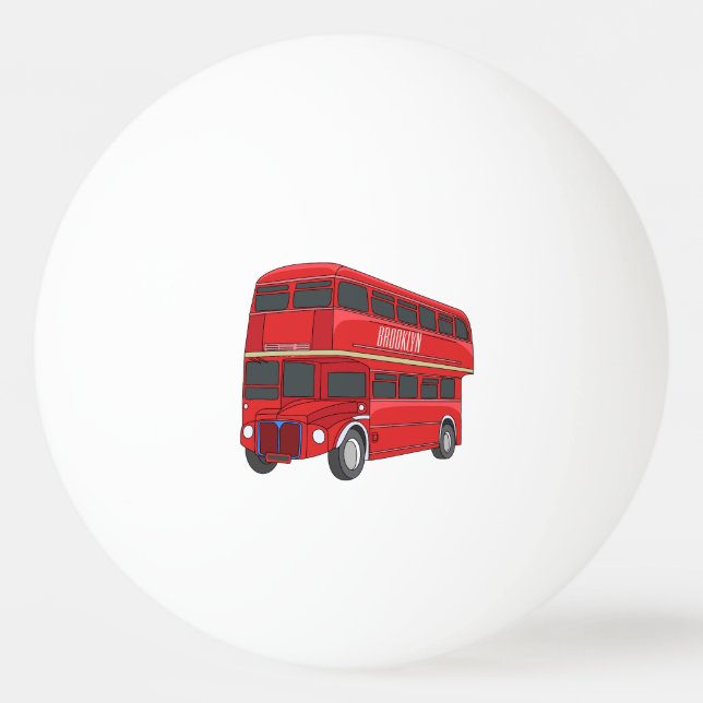 Double-decker bus cartoon illustration  ping pong ball (Front)