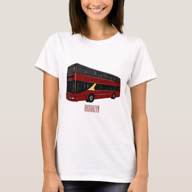 Double-decker bus cartoon illustration T-Shirt (Front)