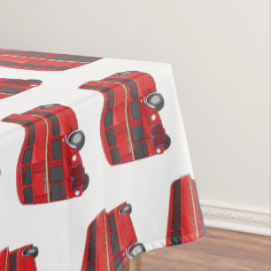 Double-decker bus cartoon illustration tablecloth