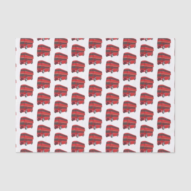 Double-decker bus cartoon illustration tissue paper (Front)