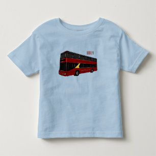 Double-decker bus cartoon illustration toddler t-shirt